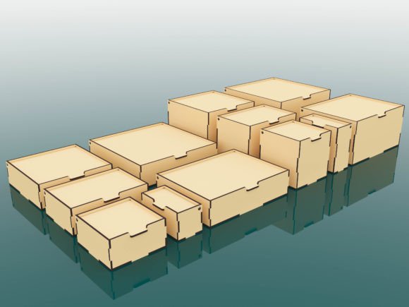 imagem do arquivo vetor para download Caixa com com tampa articulada 150x150x50mm