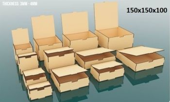 imagem do arquivo vetor para download Caixa com com tampa articulada 150x150x100mm