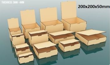 imagem do arquivo vetor para download Caixa com com tampa articulada 200x200x50mm
