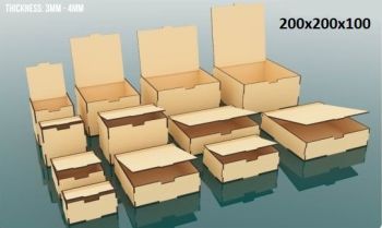 imagem do arquivo vetor para download Caixa com com tampa articulada 200x200x100mm