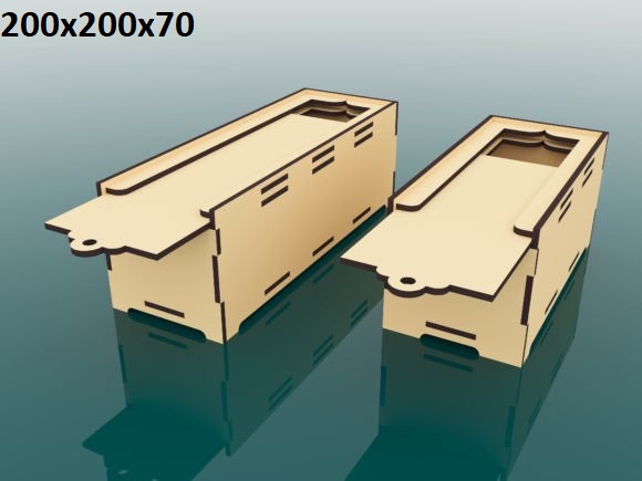 imagem do arquivo vetor para download Caixa com tampa deslizante 200x200x70