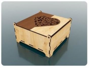 imagem do arquivo vetor para download Caixa coração articulada decorativa para joias