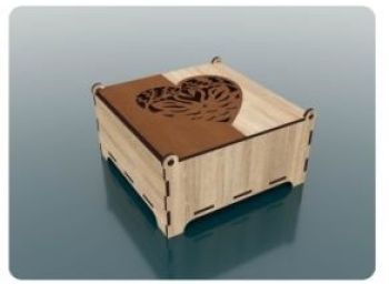 imagem do arquivo vetor para download Caixa coração articulada decorativa para joias