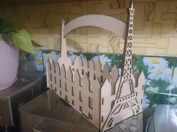 imagem do arquivo vetor para download Caixa de Coração de Eiffel Tower Cesto de Doces