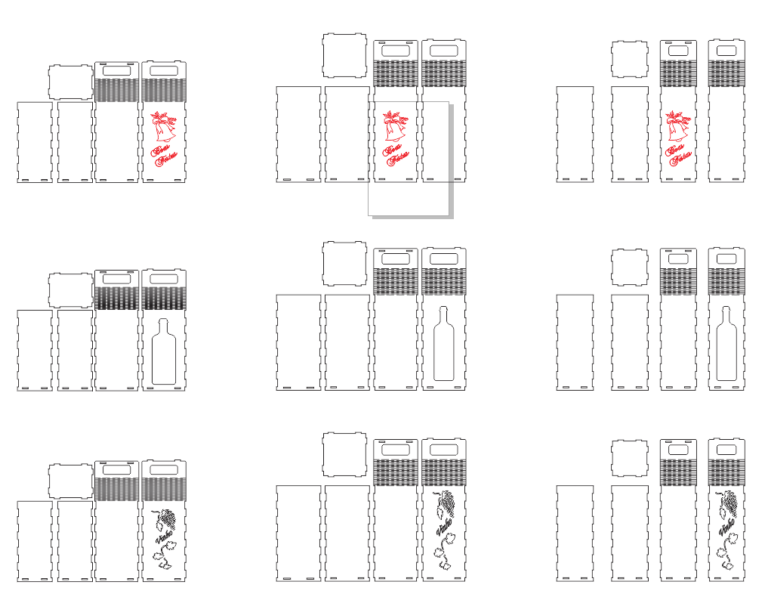 imagem do arquivo vetor para download Caixa de Vinho 3 tamanhos