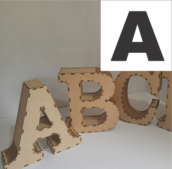 imagem do arquivo vetor para download Caixa de alfabeto da letra: A 60cm x 67cm