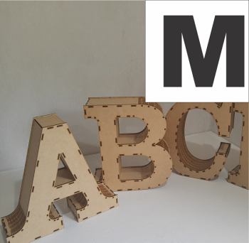 imagem do arquivo vetor para download Caixa de alfabeto da letra: M 60,0 cm x 81,0 cm