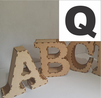 imagem do arquivo vetor para download Caixa de alfabeto da letra: Q 60,0 cm x 61,0 cm