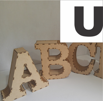 imagem do arquivo vetor para download Caixa de alfabeto da letra: U 60,0 cm x 60,0 cm