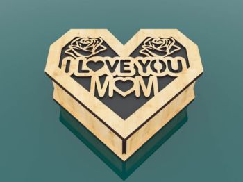 imagem do arquivo vetor para download Caixa de presente para mãe do coração 3mm