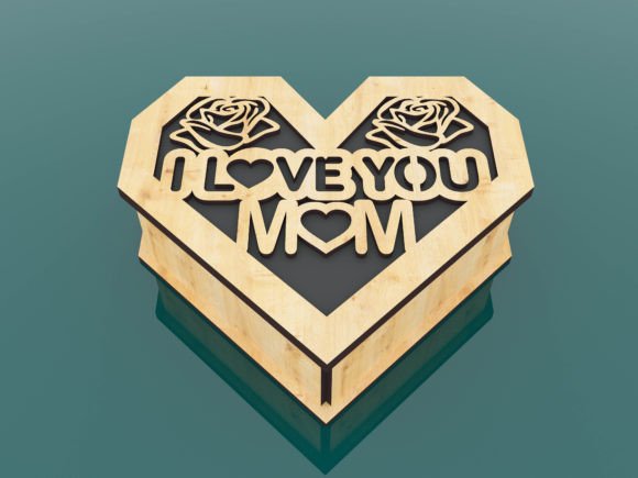 imagem do arquivo vetor para download Caixa de presente para mãe do coração 3mm