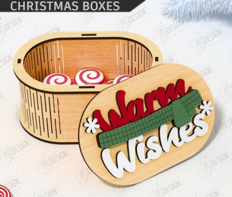 imagem do arquivo vetor para download Caixinha redonda de natal Cachecol 