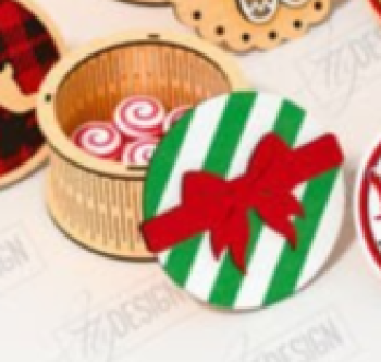 imagem do arquivo vetor para download Caixinha redonda de natal de Laço