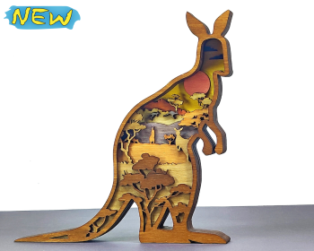 imagem do arquivo vetor para download Canguru em Camadas Decorativo