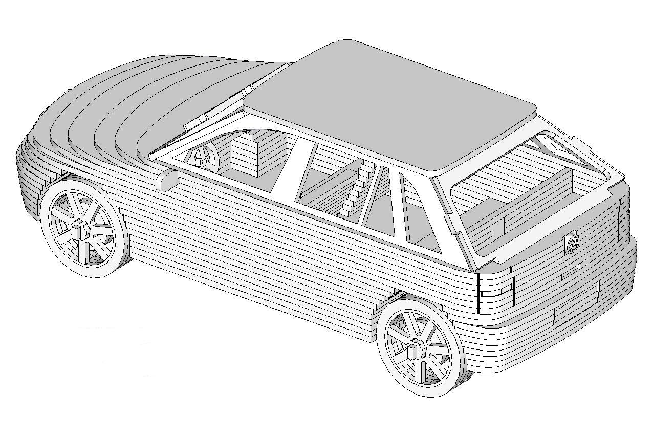 imagem do arquivo vetor para download Carro Gol G3 3d