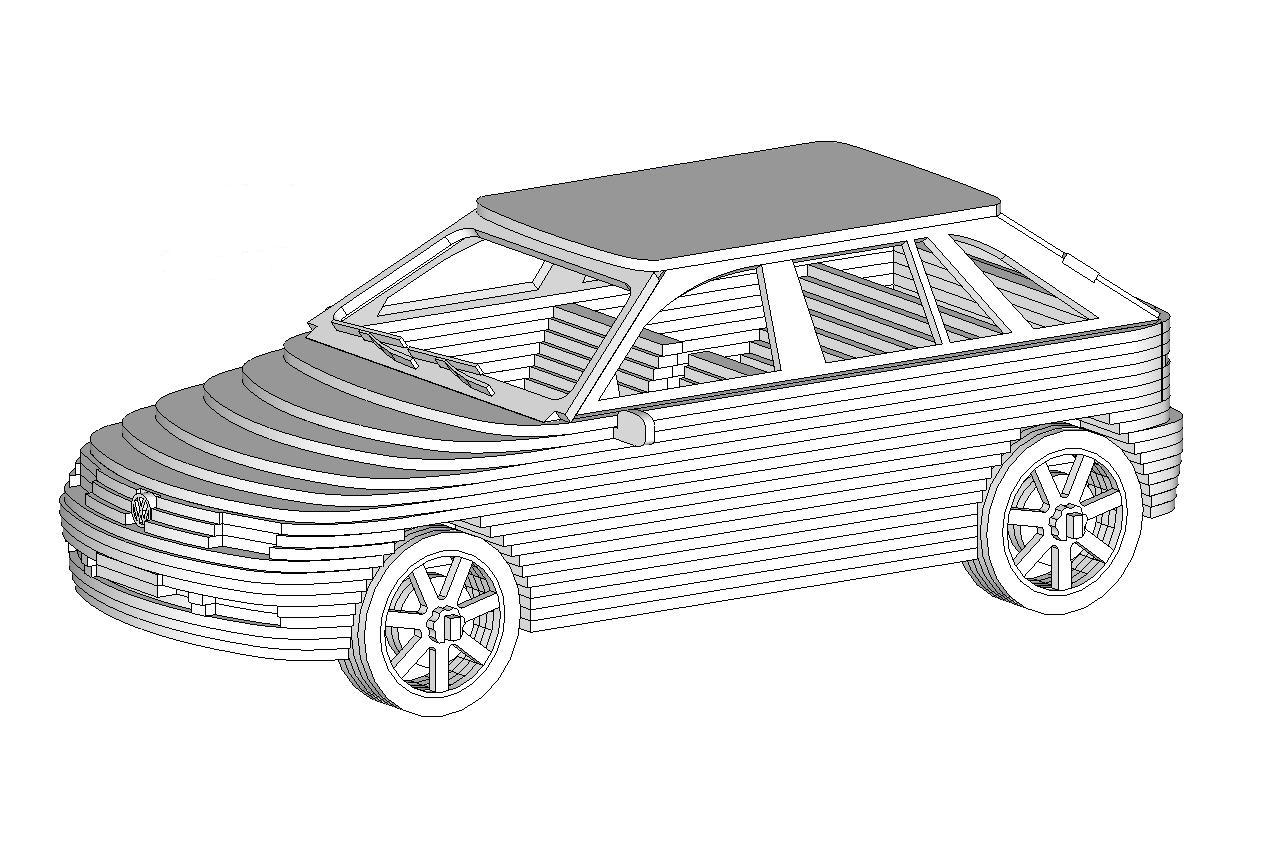 imagem do arquivo vetor para download Carro Gol G3 3d