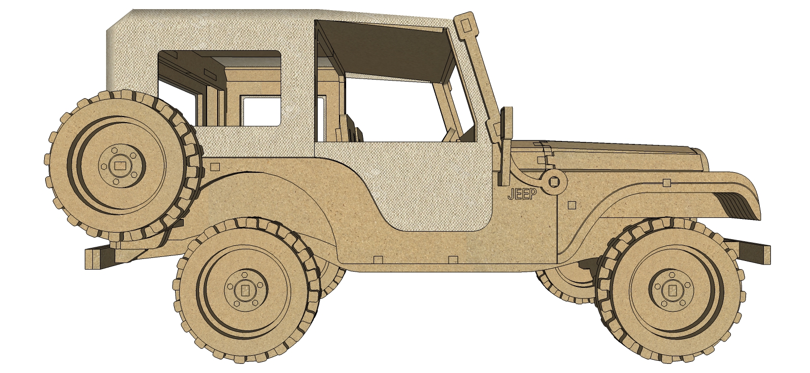 imagem do arquivo vetor para download Carro em miniatura CJ5 