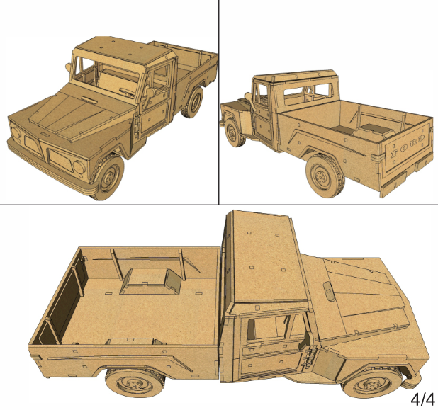 imagem do arquivo vetor para download Carro em miniatura F 75 Pickup