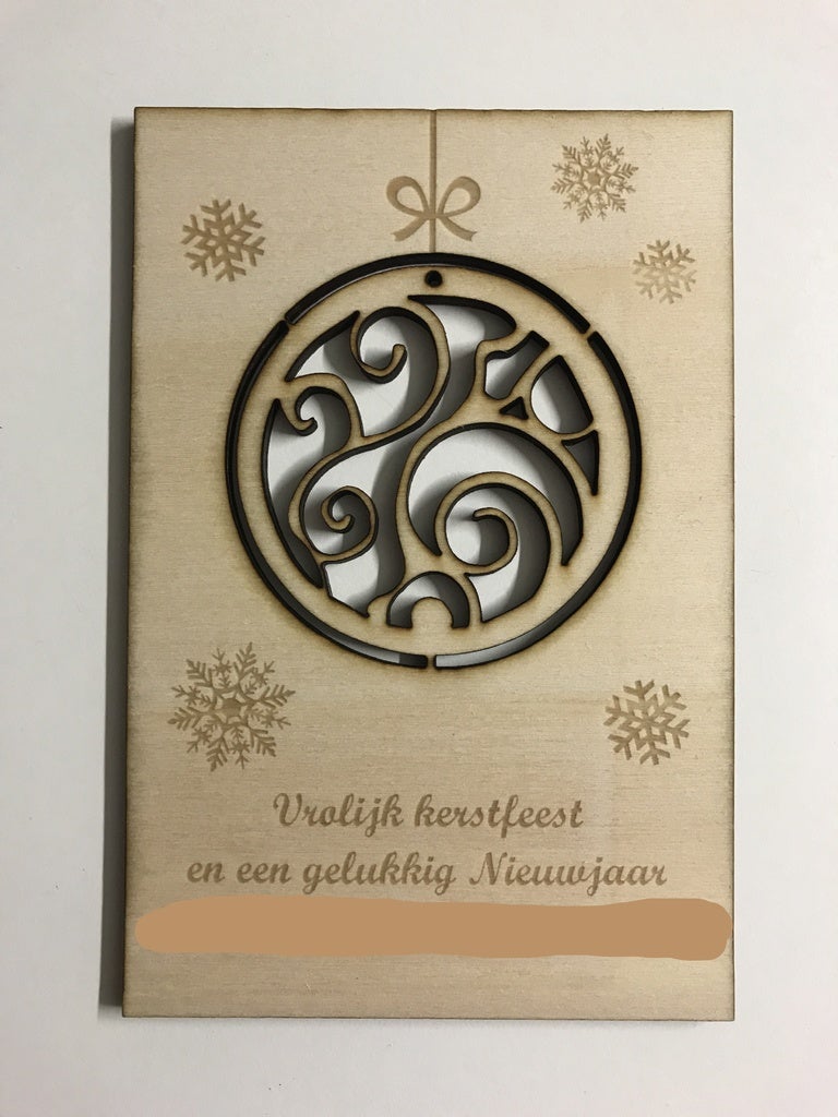 imagem do arquivo vetor para download Cartão de Cumprimentos de Natal Cortado a Laser