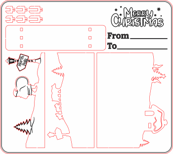 imagem do arquivo vetor para download Cartão de presente de natal 3D 