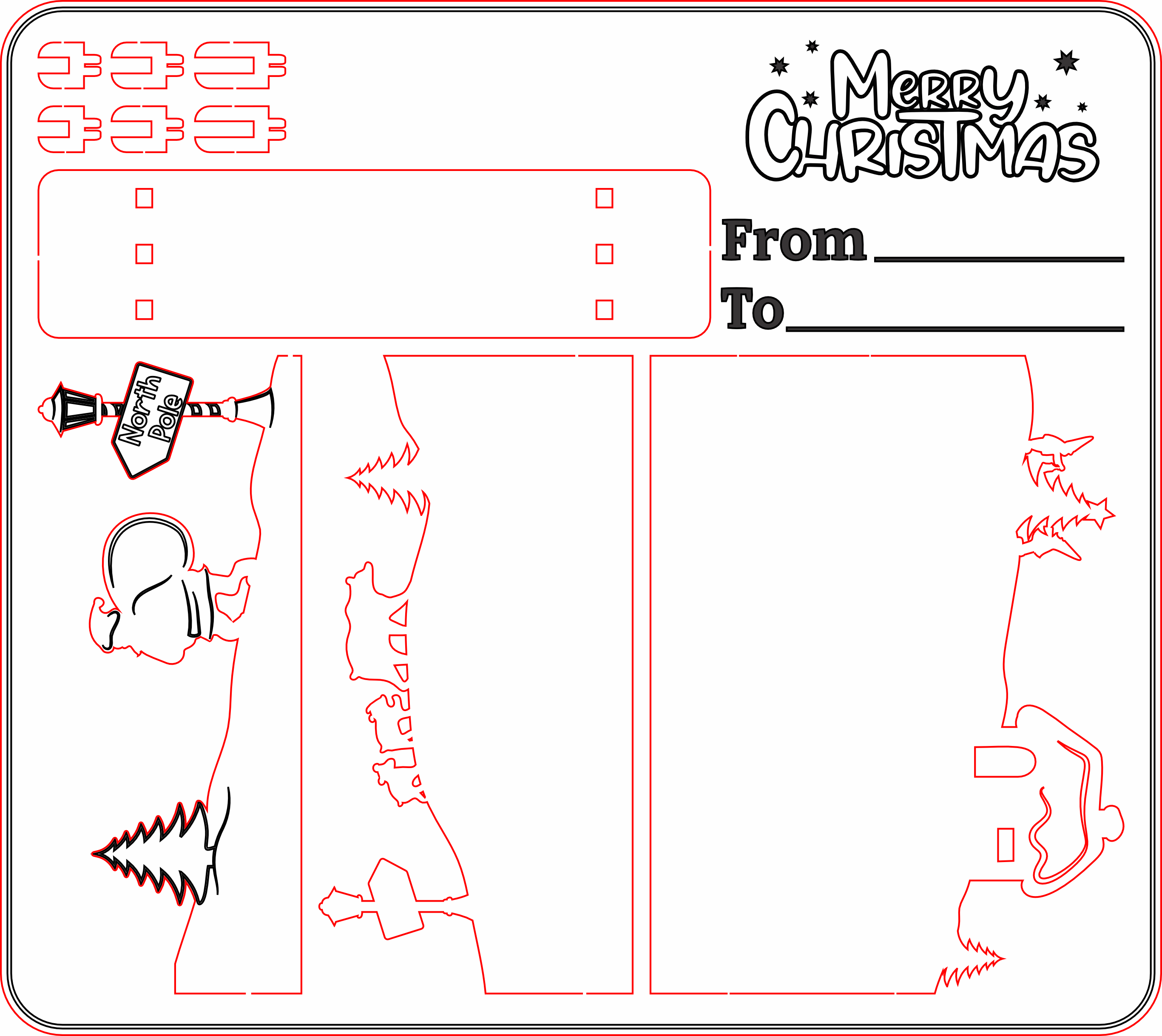 imagem do arquivo vetor para download Cartão de presente de natal 3D 