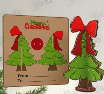 imagem do arquivo vetor para download Cartão de presente de natal 3D  Arvore