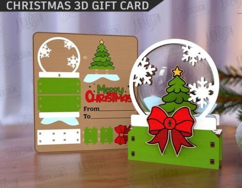 imagem do arquivo vetor para download Cartão de presente de natal 3D Arvore de natal