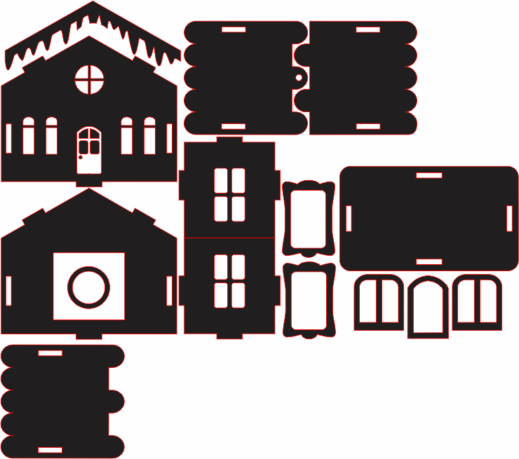 imagem do arquivo vetor para download Casinha decorativa de Natal