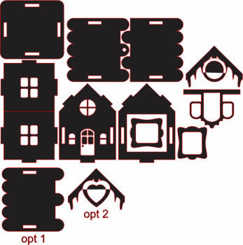 imagem do arquivo vetor para download Casinha decorativa de Natal