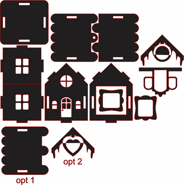 imagem do arquivo vetor para download Casinha decorativa de Natal