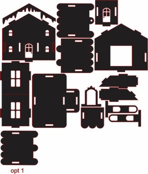 imagem do arquivo vetor para download Casinha decorativa de Natal