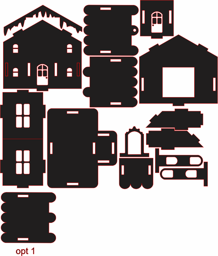 imagem do arquivo vetor para download Casinha decorativa de Natal