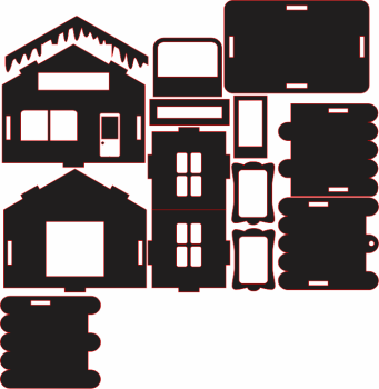 imagem do arquivo vetor para download Casinha decorativa de Natal