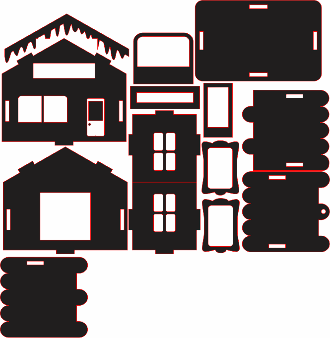 imagem do arquivo vetor para download Casinha decorativa de Natal