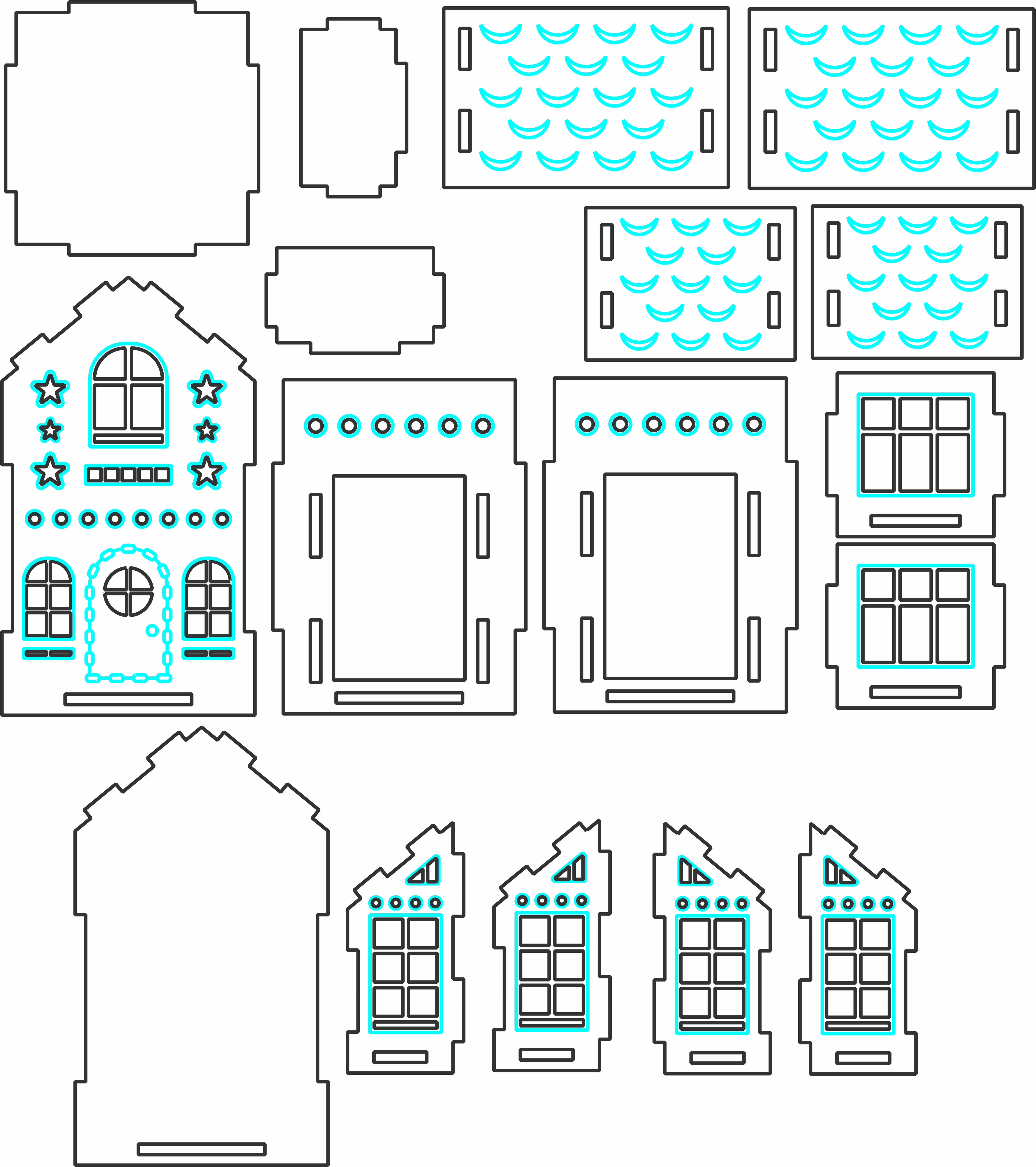 imagem do arquivo vetor para download Casinha decorativa de Natal