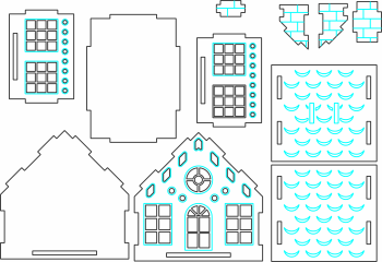 imagem do arquivo vetor para download Casinha decorativa de Natal