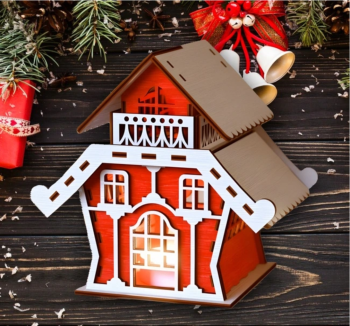 imagem do arquivo vetor para download Casinha decorativa de Natal