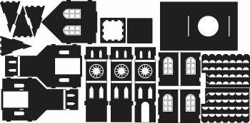 imagem do arquivo vetor para download Casinha decorativa de Natal