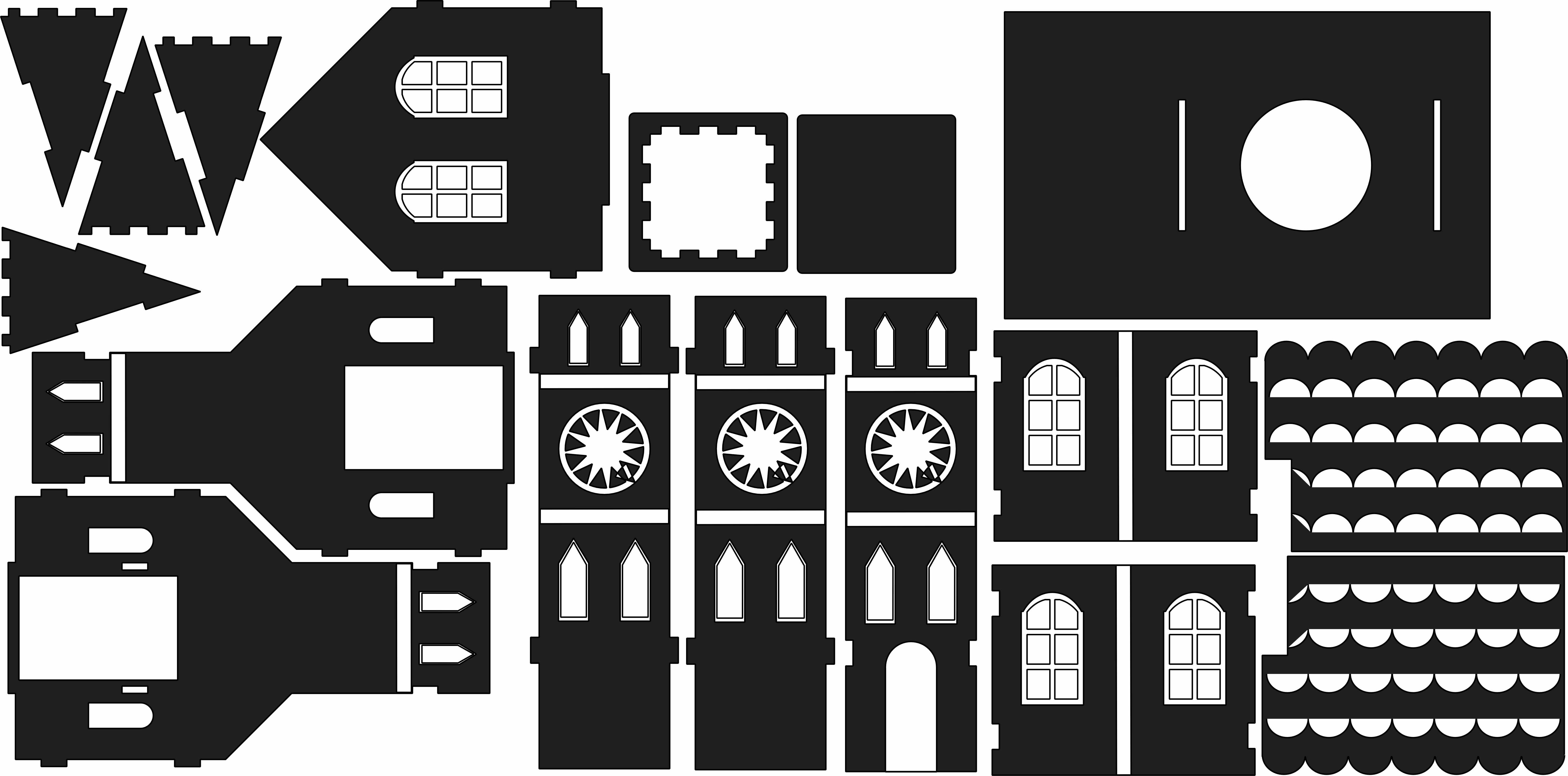 imagem do arquivo vetor para download Casinha decorativa de Natal