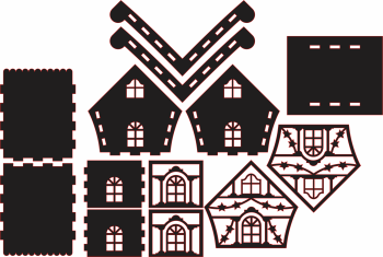 imagem do arquivo vetor para download Casinha natalina