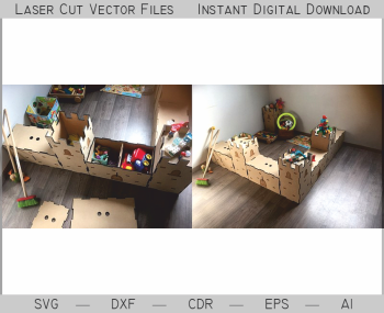 imagem do arquivo vetor para download Castelo 3D de Brinquedo 