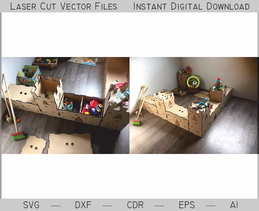 imagem do arquivo vetor para download Castelo 3D de Brinquedo 