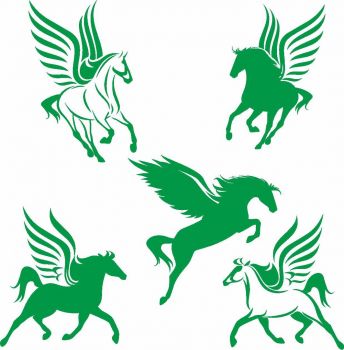 imagem do arquivo vetor para download Cavalos, pegasi e unicórnios