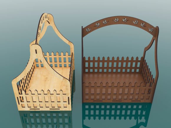 imagem do arquivo vetor para download Cesta  Decorativa Cortada a Laser