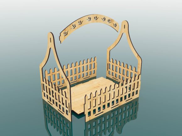 imagem do arquivo vetor para download Cesta  Decorativa Cortada a Laser