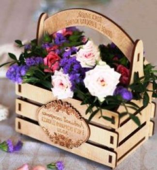 imagem do arquivo vetor para download Cesta de Flores para Corte a Laser CNC