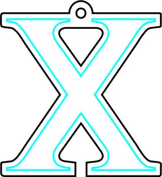 imagem do arquivo vetor para download Chaveiro X