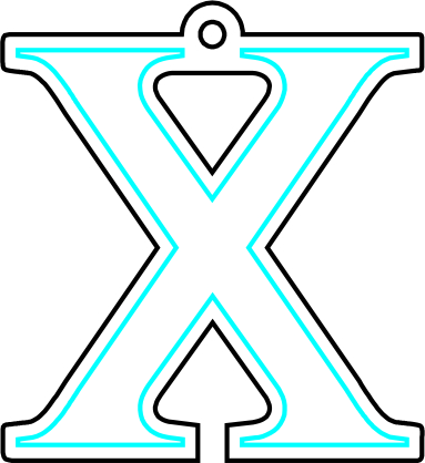 imagem do arquivo vetor para download Chaveiro X