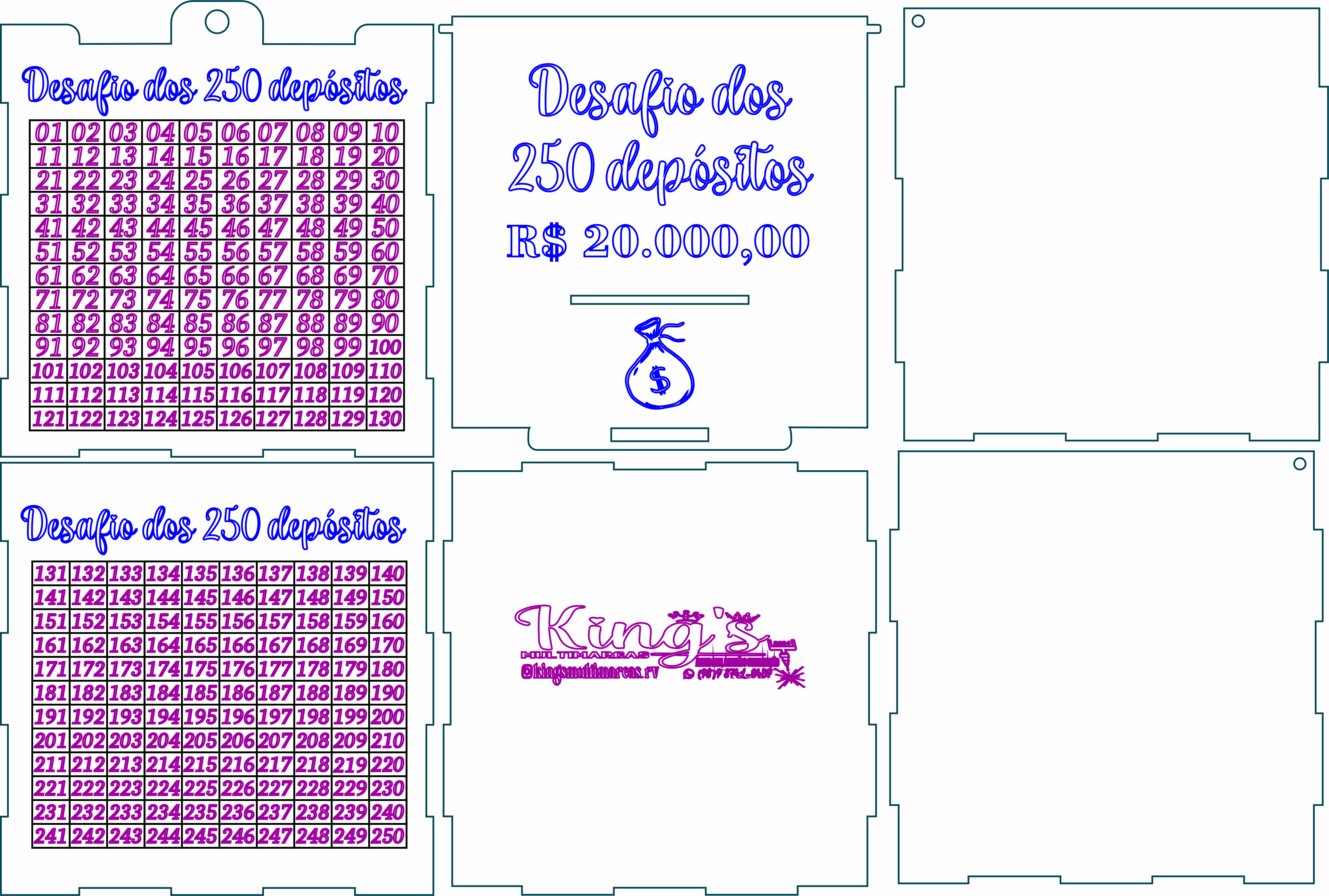 imagem do arquivo vetor para download Cofre desafio de 250 depósitos 