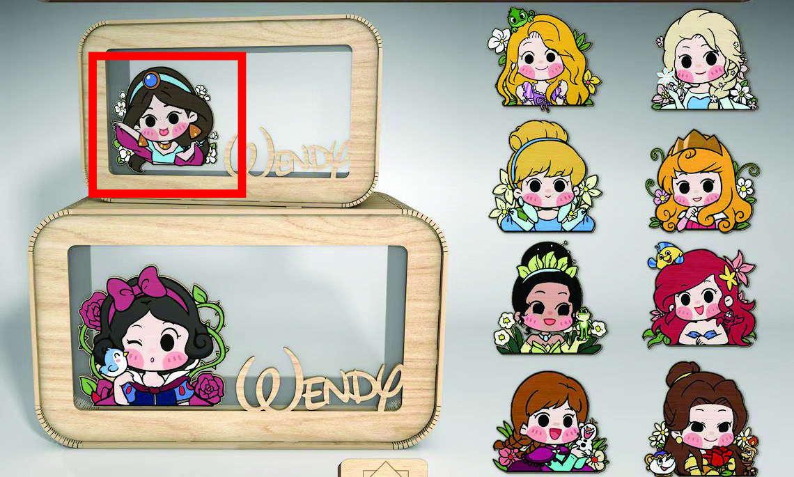 imagem do arquivo vetor para download Cofrinho infantil personalizado de princesa